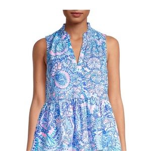 NWT Lilly Pulitzer Novella Ruffle Hem Top - Size Small